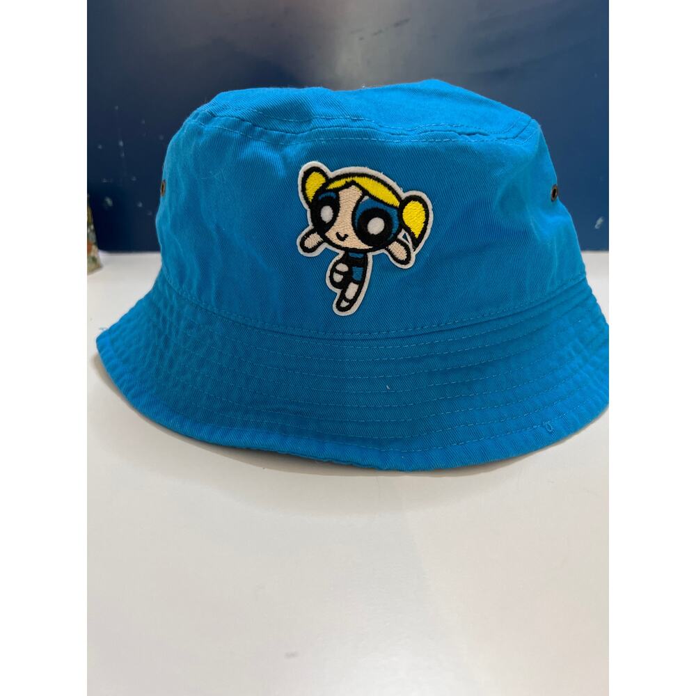 Powerpuff Girls Blue Bubbles Bucket Hat One Size with Embroidered Patch